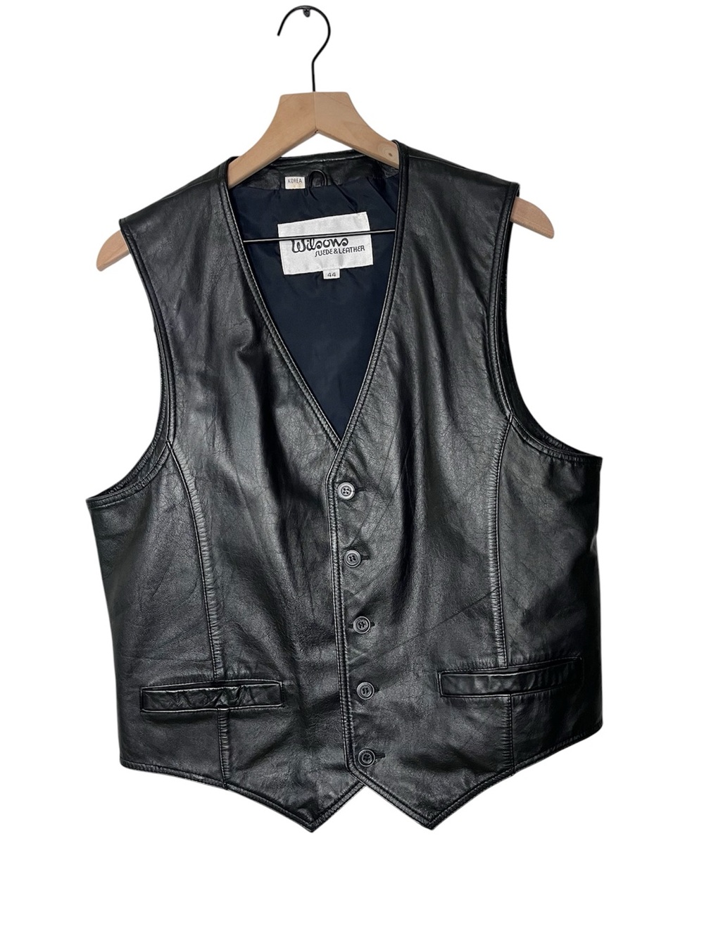 VINTAGE Wilson’s Leather Vest Black Size 44 (Men’s Large)